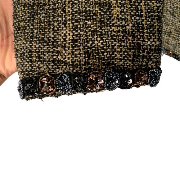 Jossefine Chaya Petite Beaded Embellished Tweed Blazer Size 10 - Picture 7 of 8